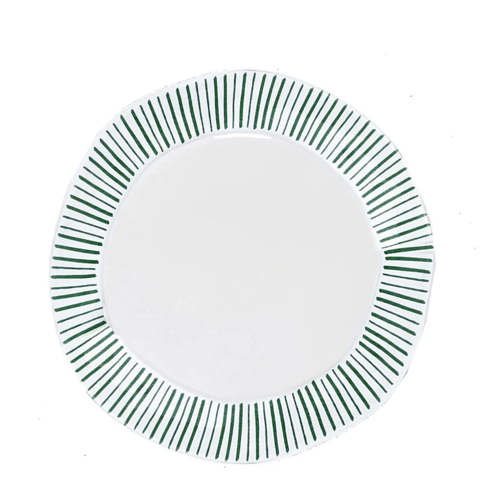 Pinho Green Pinstripe Salad Plate