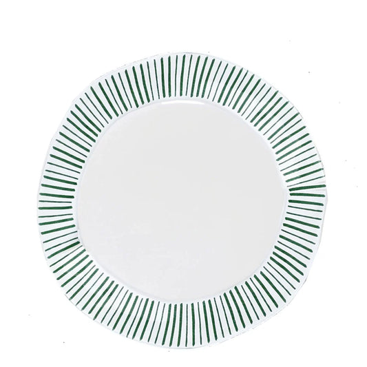 Pinho Green Pinstripe Salad Plate