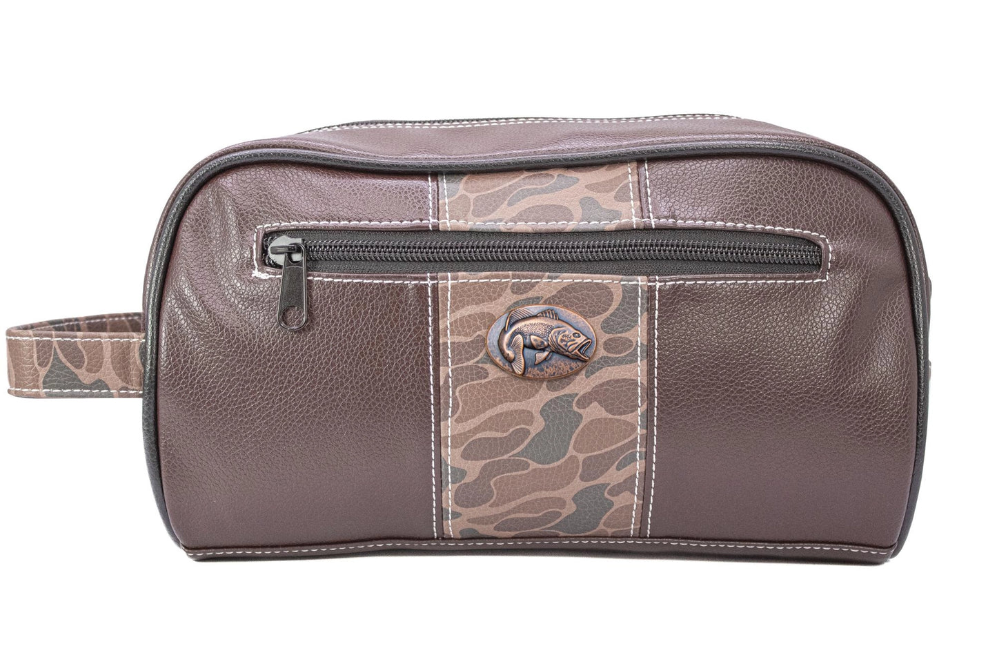 Men's Brown and Camo Bass Toiletry Bag