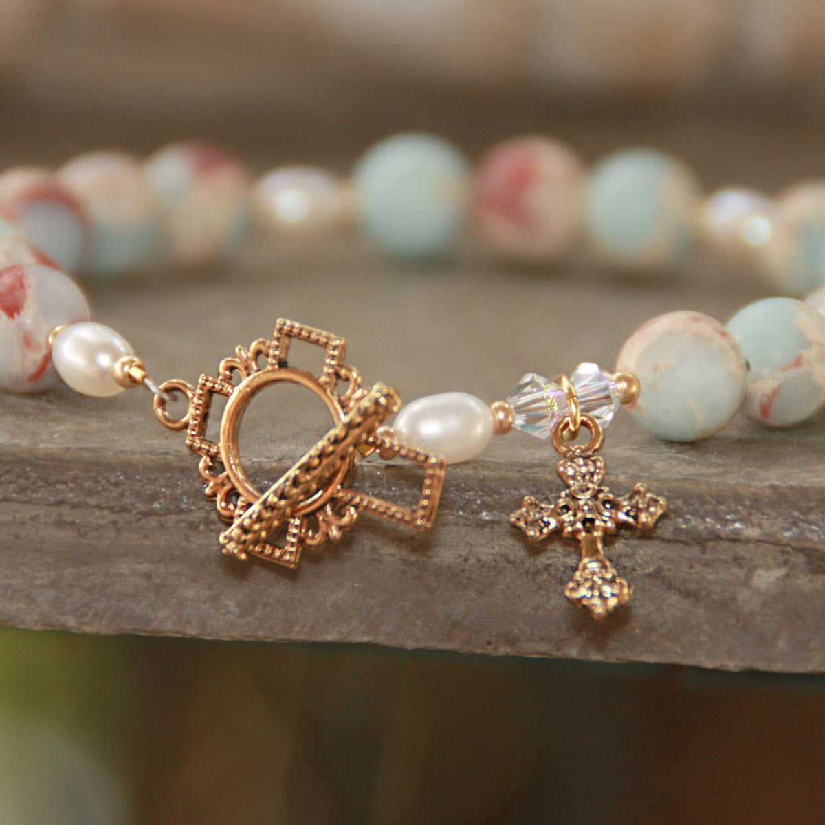 Prayer Changes Things Gemstone Scripture Bracelet