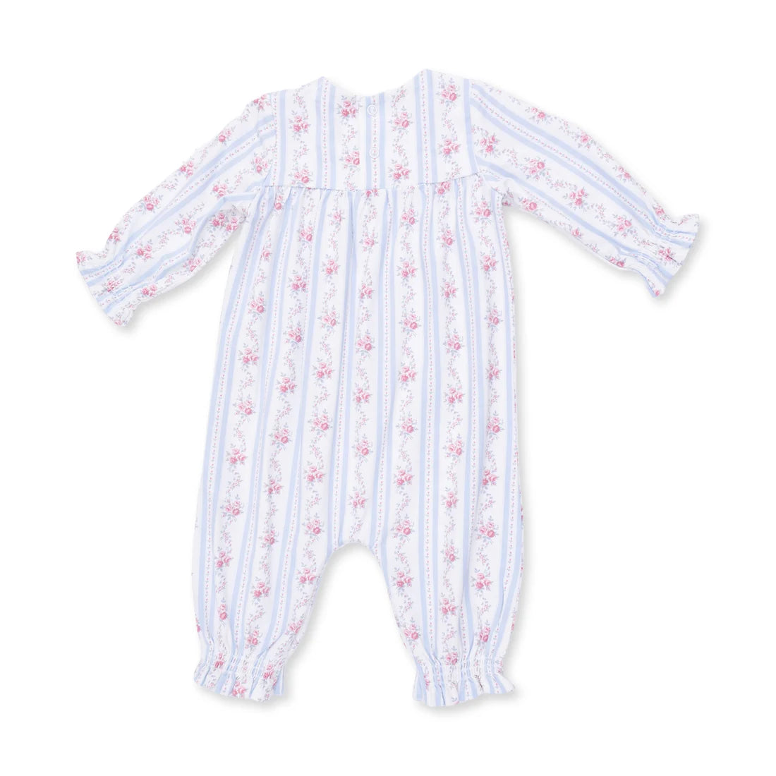 Anna Floral Stripe Smocked Long Sleeve Romper