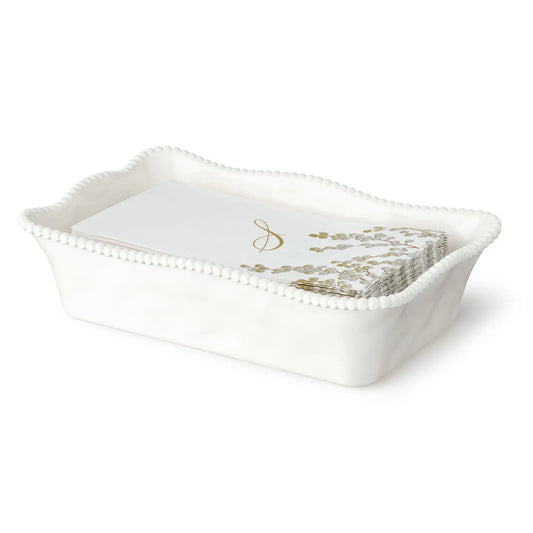 Perlette Cream Melamine Guest Napkin Holder 10x6