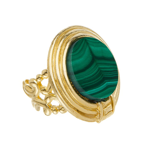 Susan Shaw Roma RIng with Malachite 9961MK