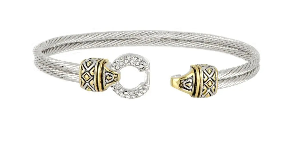 Antiqua Pavé Collection - Circle Double Wire Bracelet