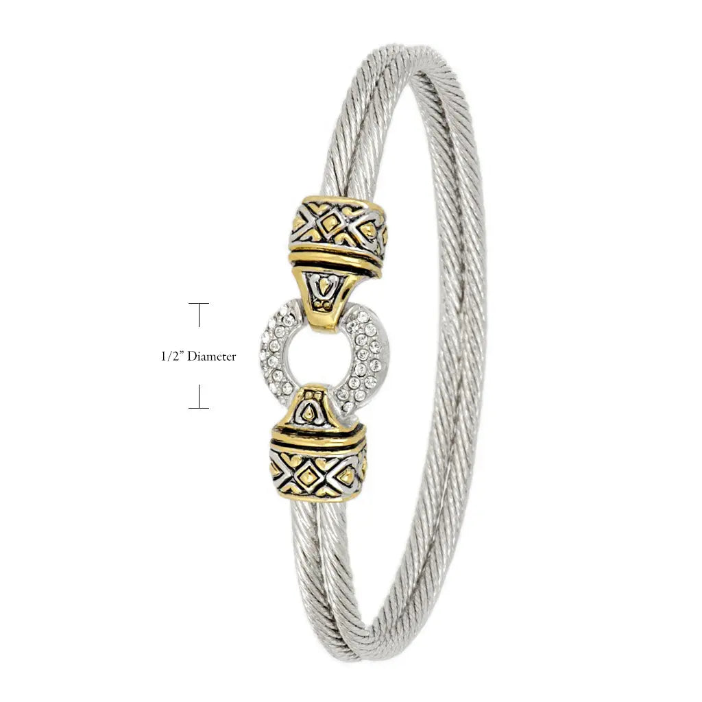 Antiqua Pavé Collection - Circle Double Wire Bracelet