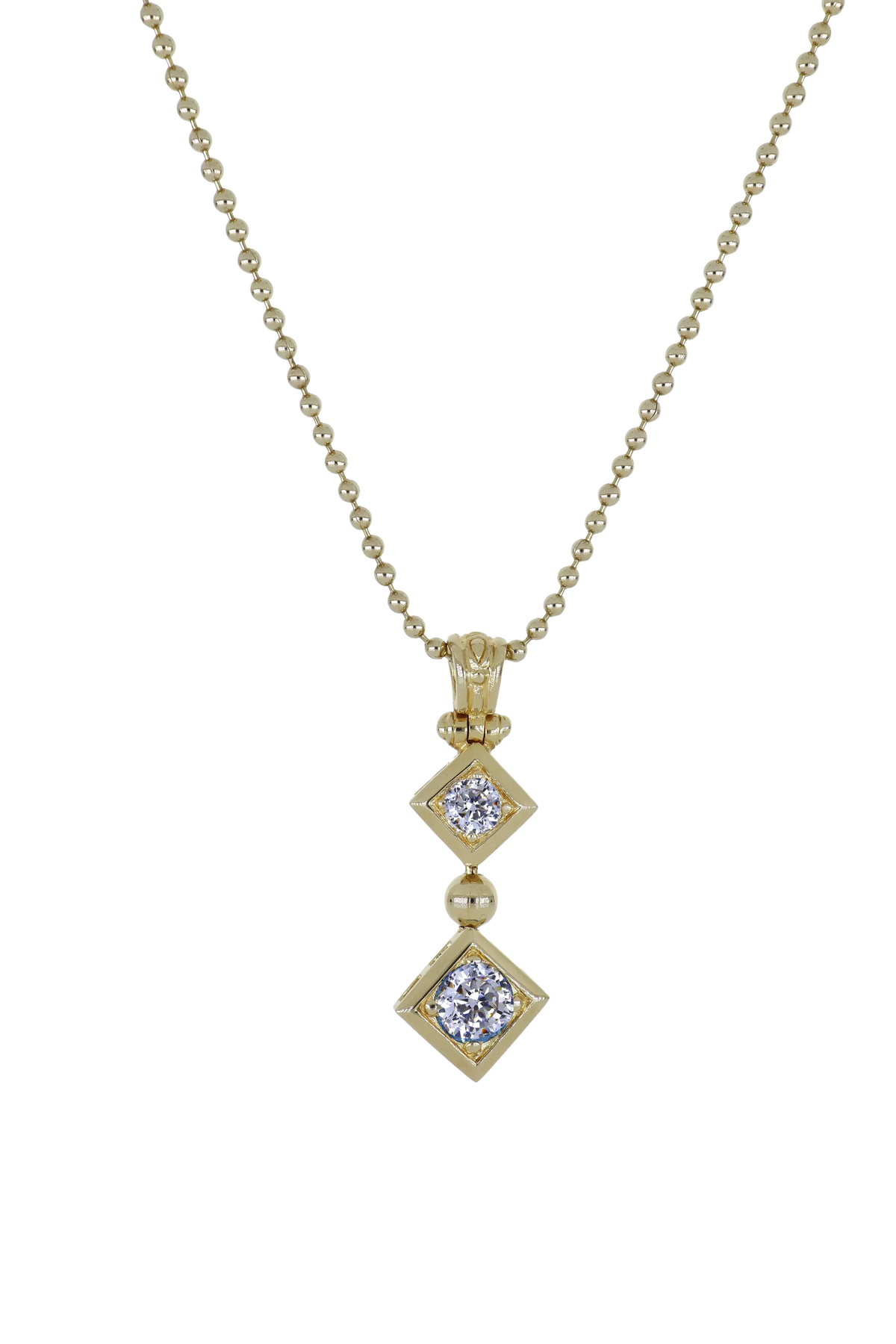 Beaded Collection 2 Stone Drop Necklace 24"