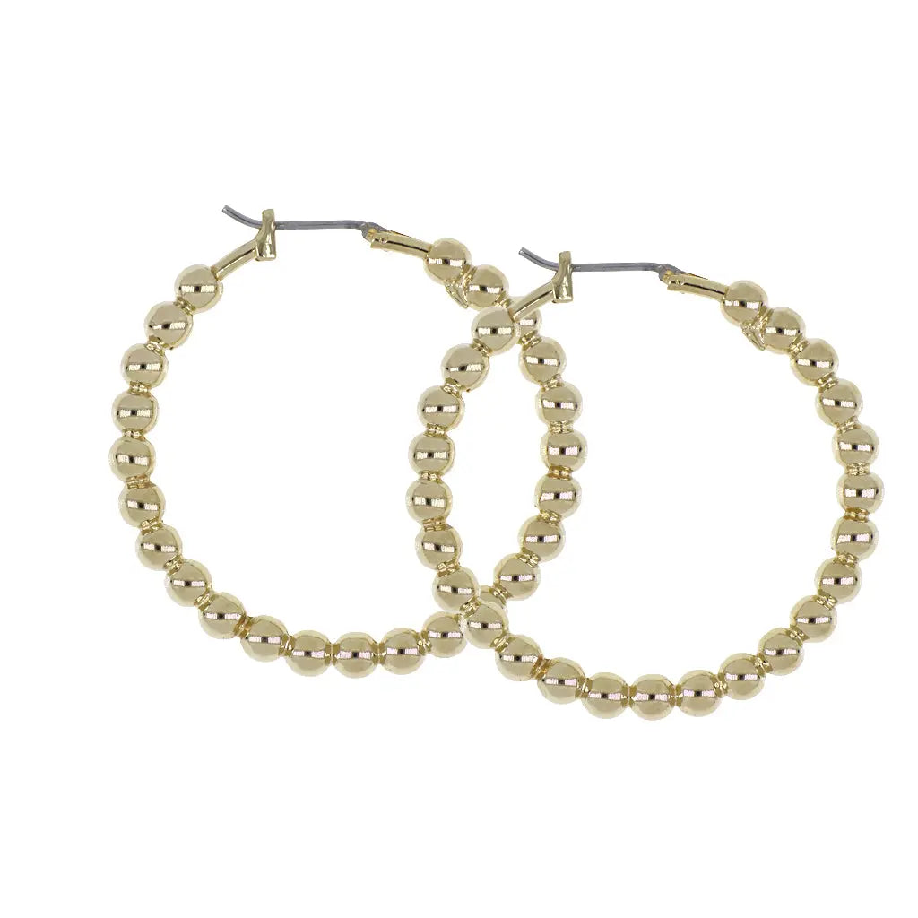 Beaded Collection Large Hoop Earrings