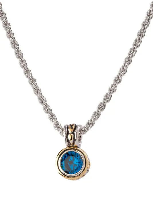 Beijos Collection - Bezel Set Pendant Necklace