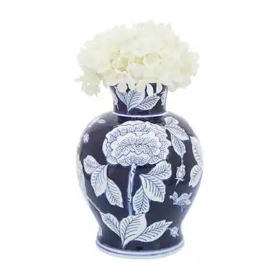 Blue/White 9 inch Flower Vase