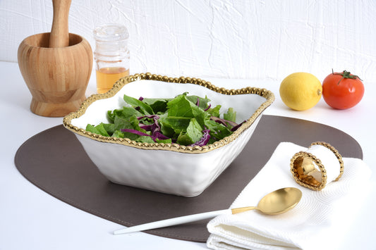 Medum Square Salad Bowl Golden Selerno