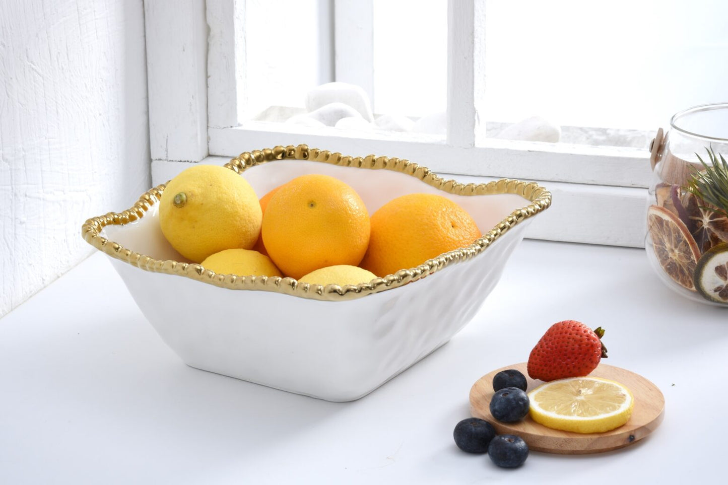 Medum Square Salad Bowl Golden Selerno