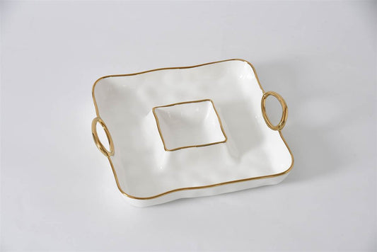 Pampa Bay Golden Handles Square Chip & Dip