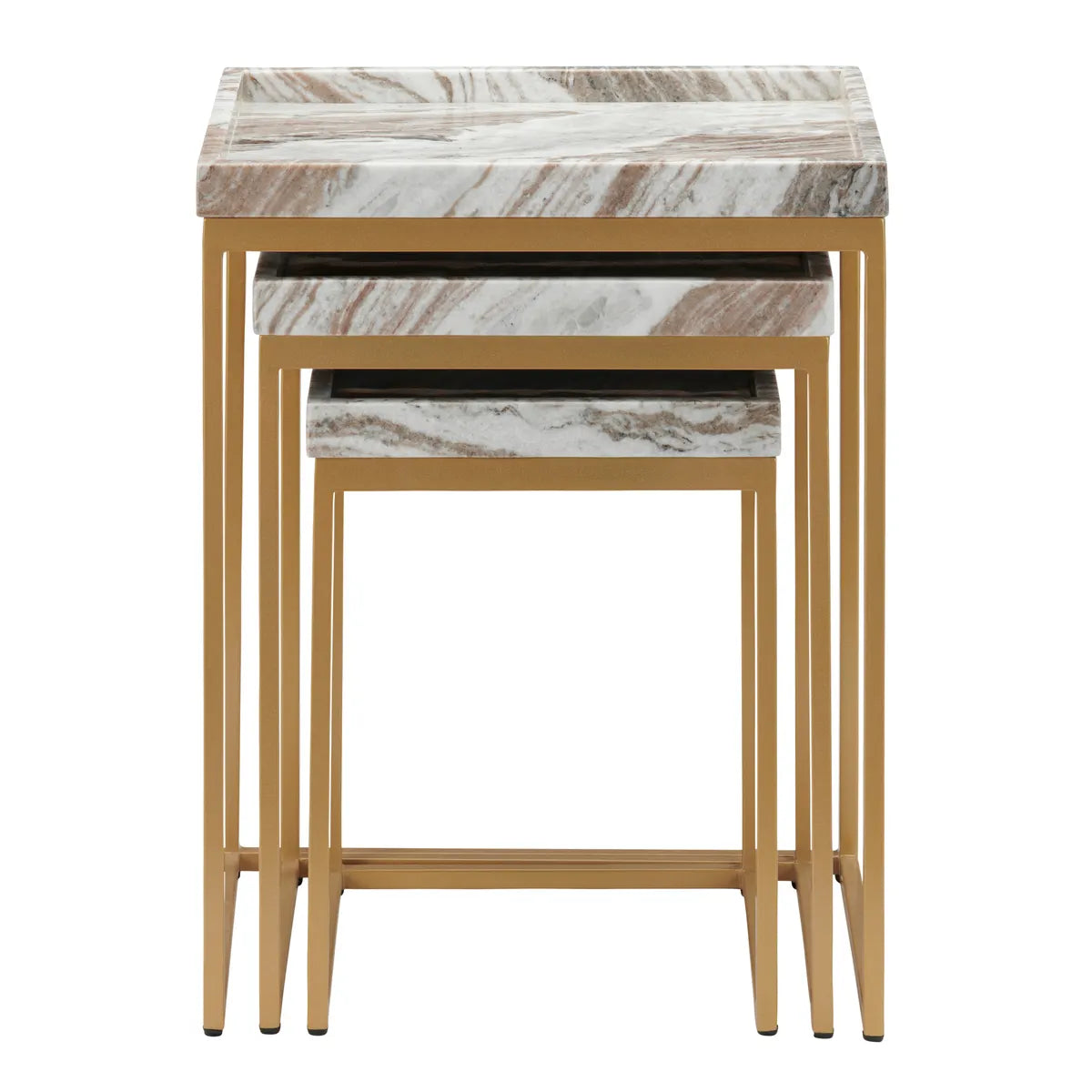 Torrento Marble and Gold Nesting Tables