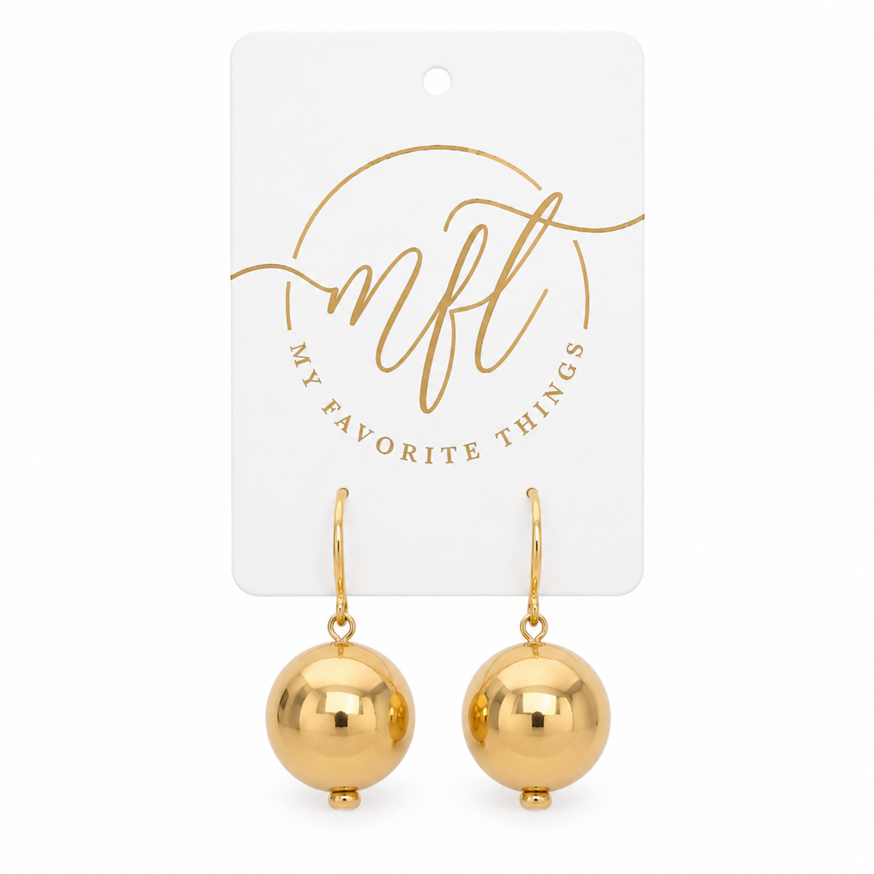 Luxe Gold Orb Drop Earrings