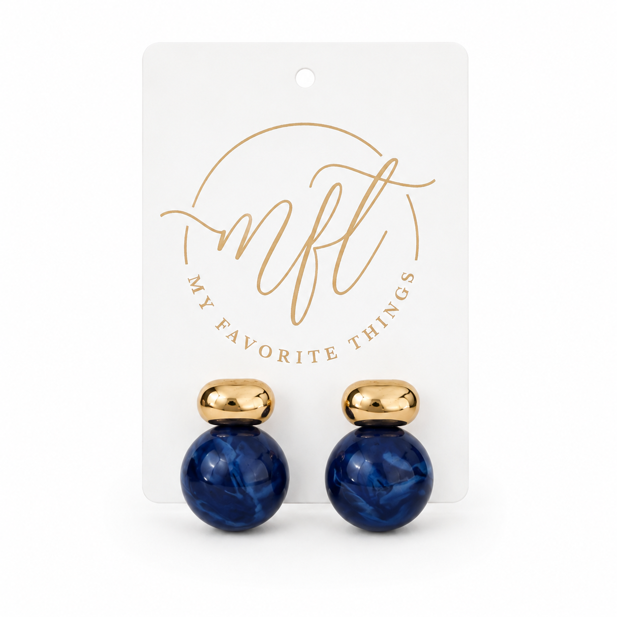 Blue Marble Statement Earrings