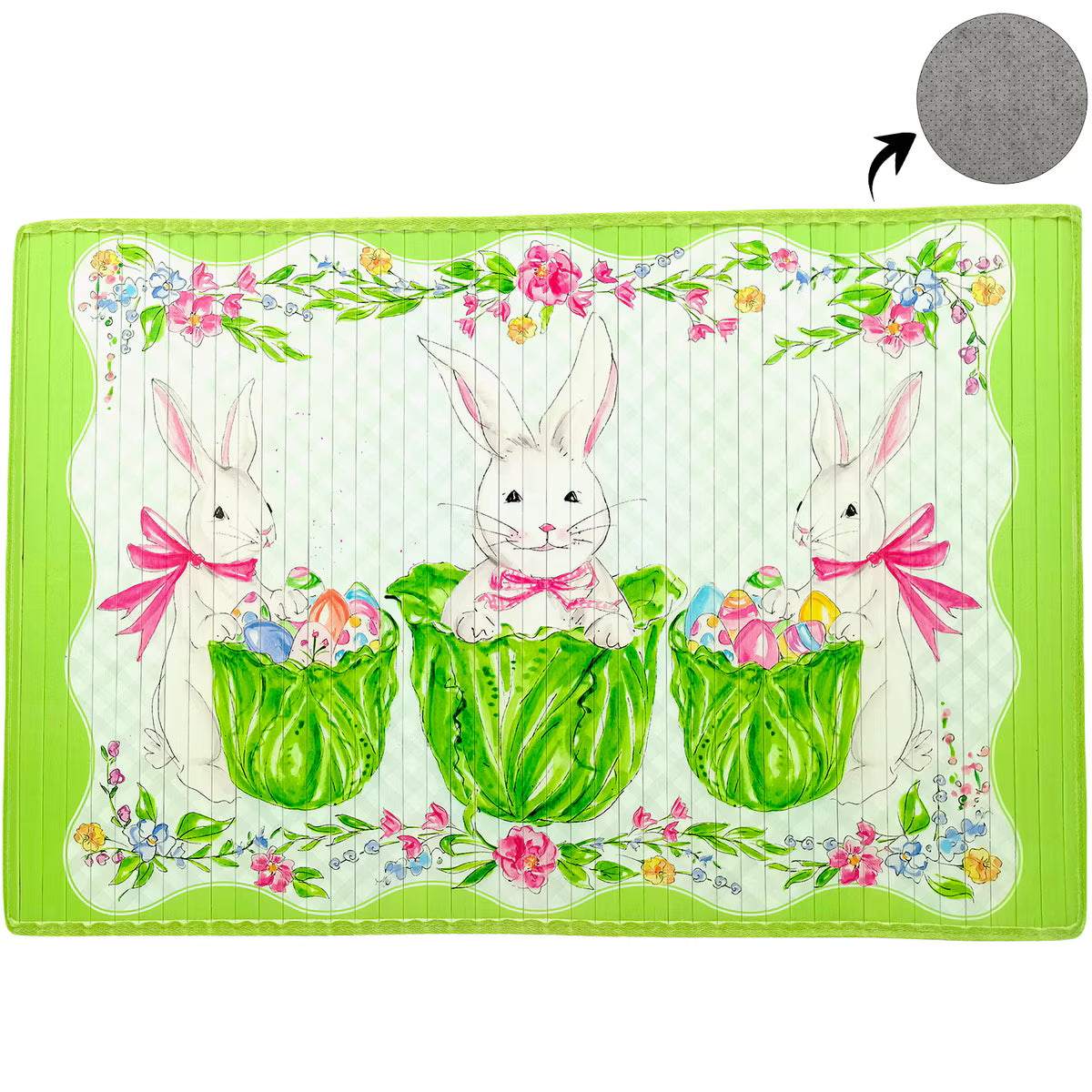Cabbage Bunny Bamboo Mat