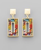 Multi Color Gold Earrings
