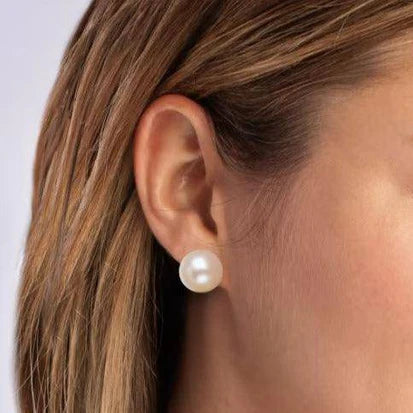 Extra Large Pearl Stud Earrings