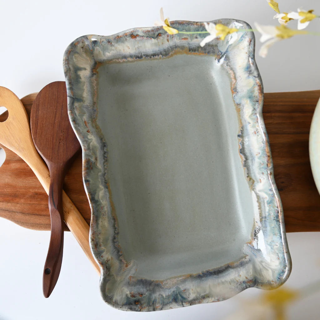 Ruffled Rectangular Dish