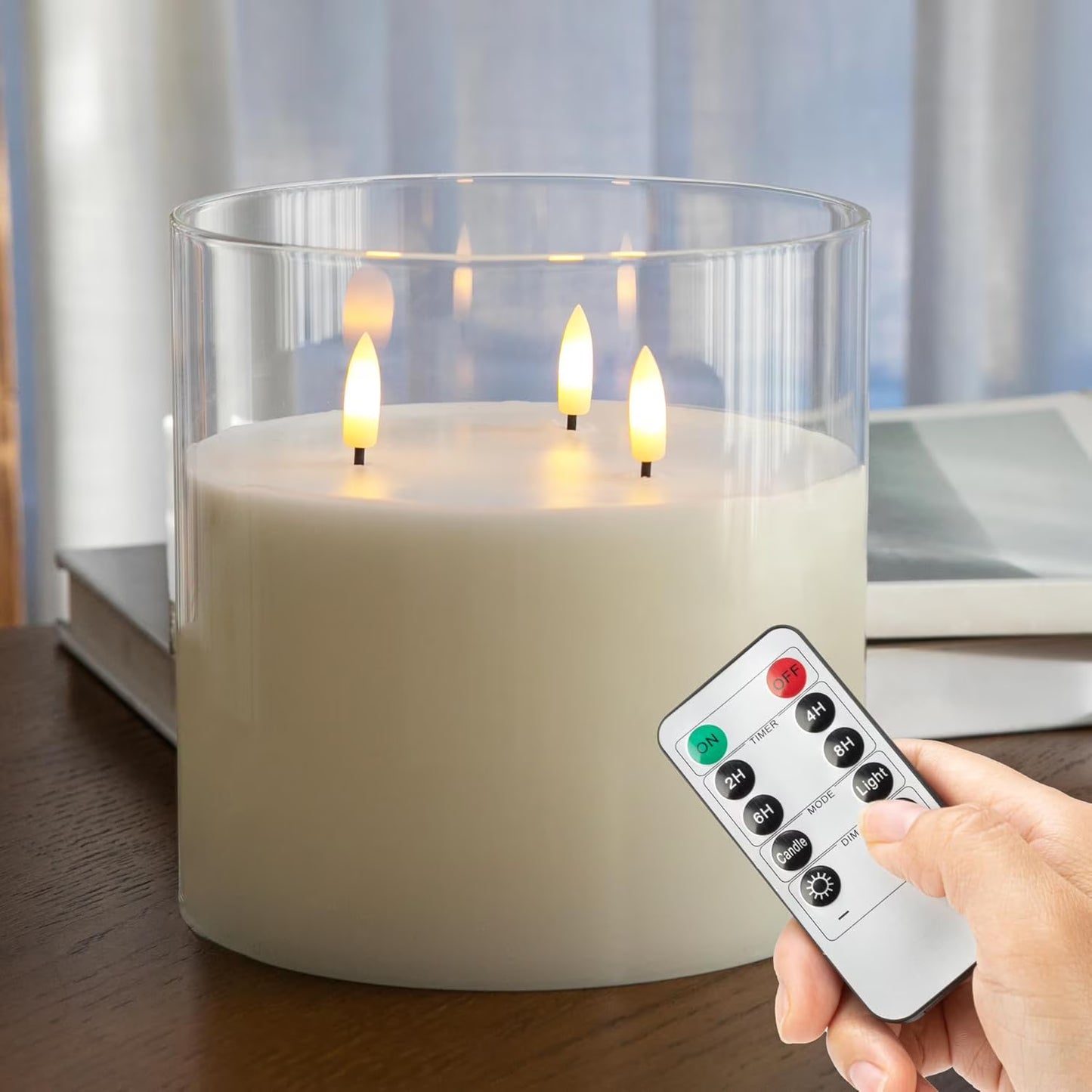 6x6 Glass Candle  3 wick