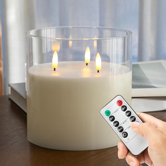 6x6 Glass Candle  3 wick