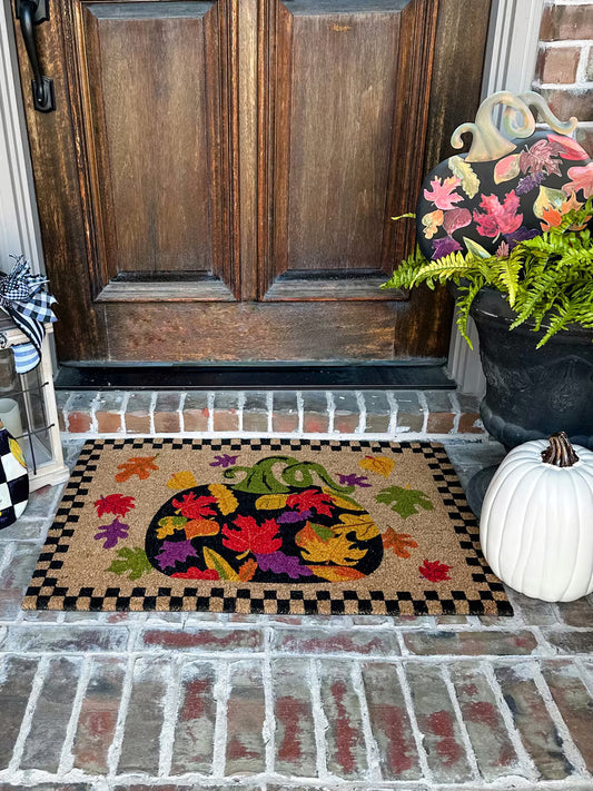 Fall Colors Pumpkin Coir Mat