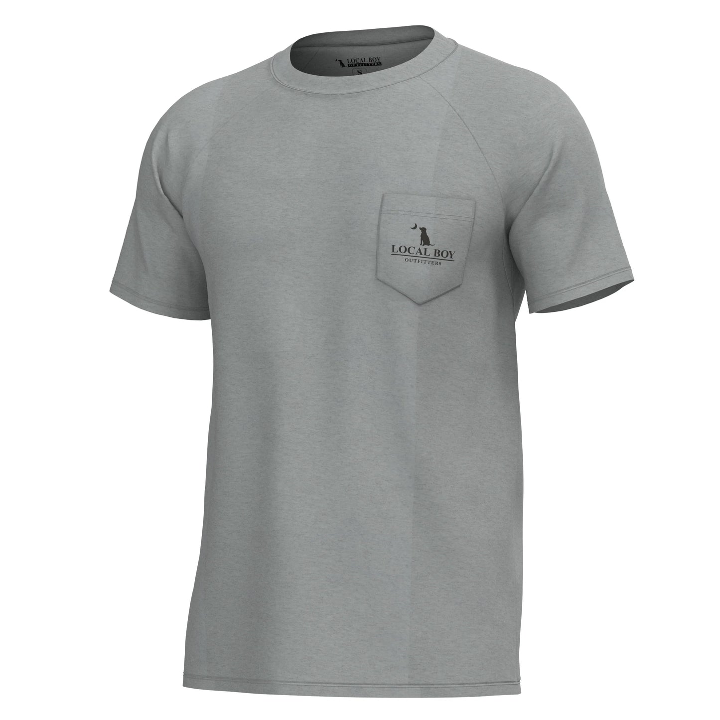 Brush Badge Short Sleeve Heather Performance Shirt - Cool Gray