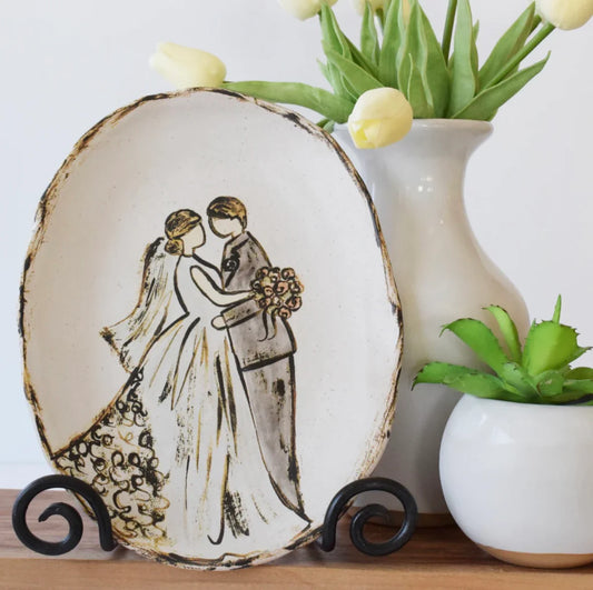 Etta B  Oval Bride & Groom Platter