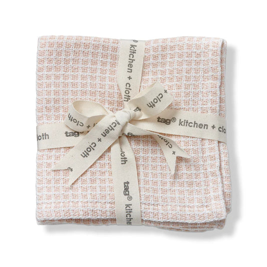 Tag Textured Check Dishcloth Set Of 2-Khaki