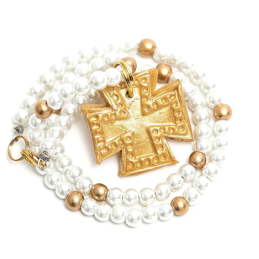 Pearls w/Elizabeth Cross Necklace