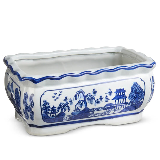 Blue and White Planter
