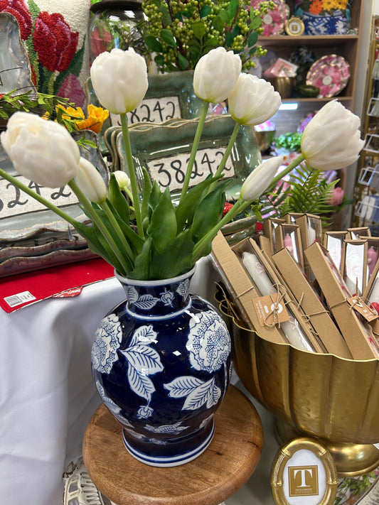 10.5" White Real Touch Mini Tulip Stem