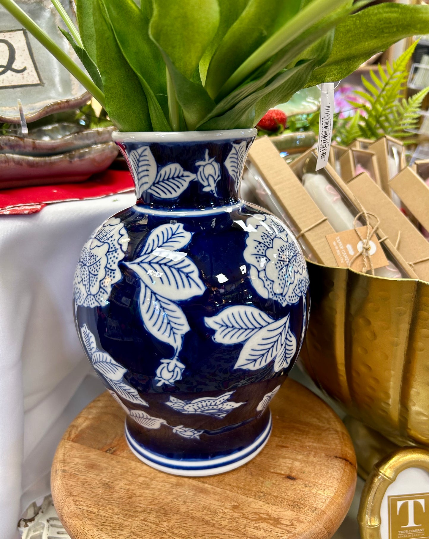 Blue/White 9 inch Flower Vase