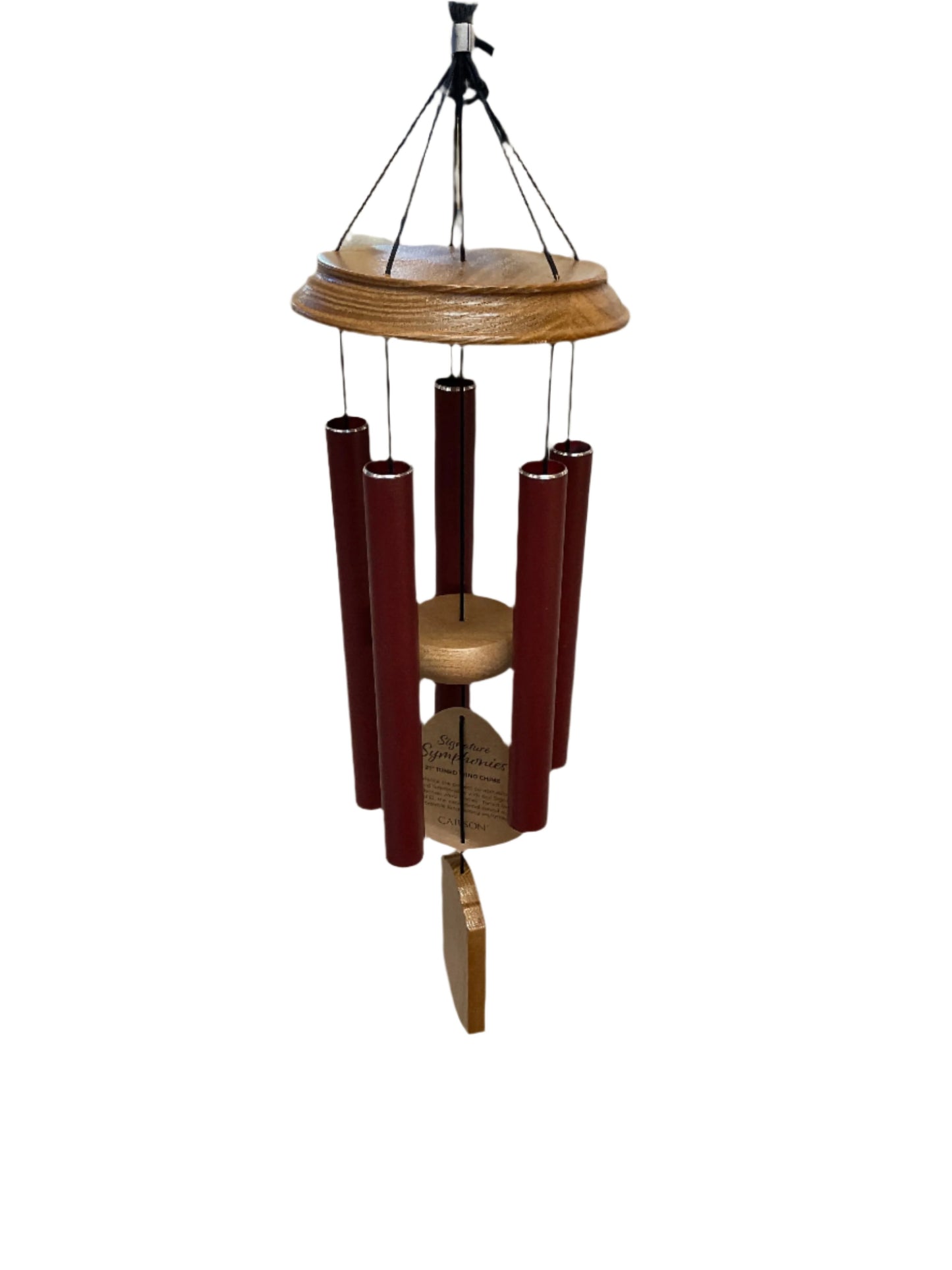 Burgandy and Wood Chimes 21 in.