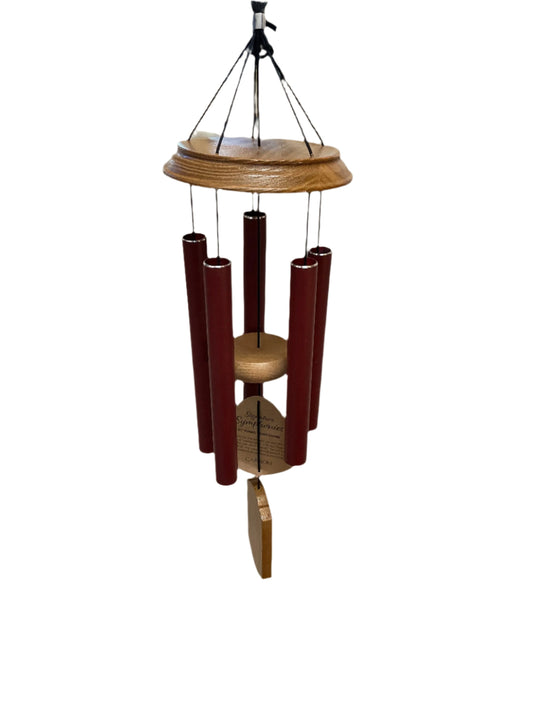 Burgandy and Wood Chimes 21 in.