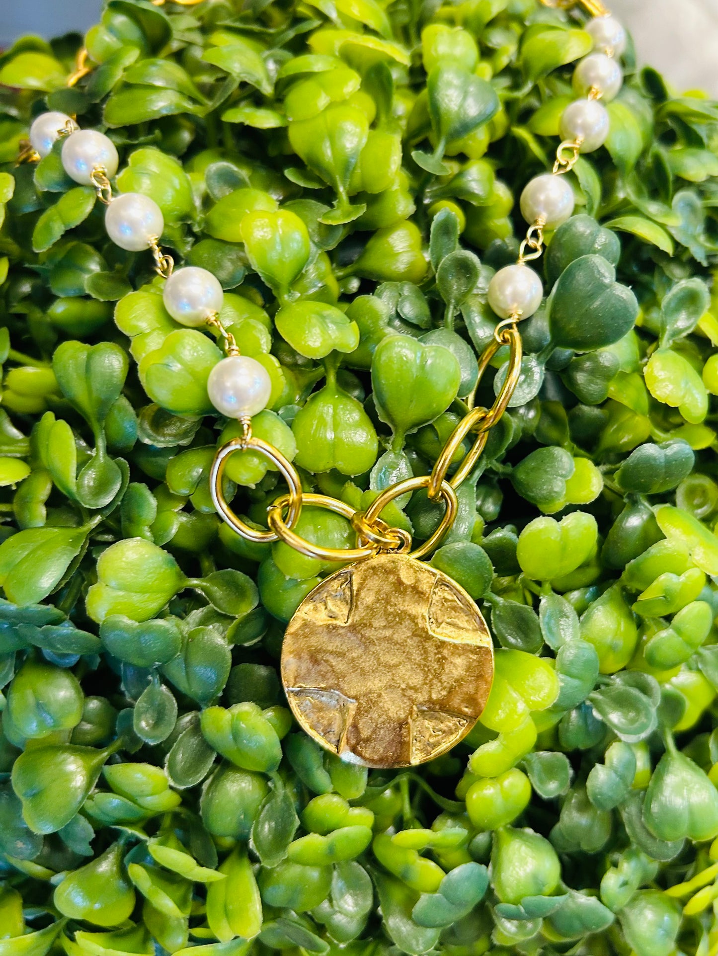 Lord's Prayer Gold and Pearl Necklace