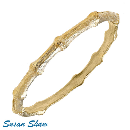 Susan Shaw Gold Bamboo Bangle Bracelet 2489G