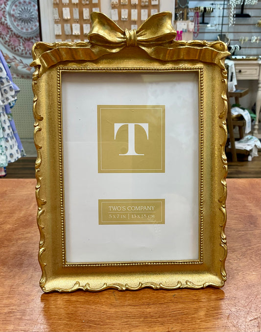 Vintage Gold Frames with Accent Bow 5x7