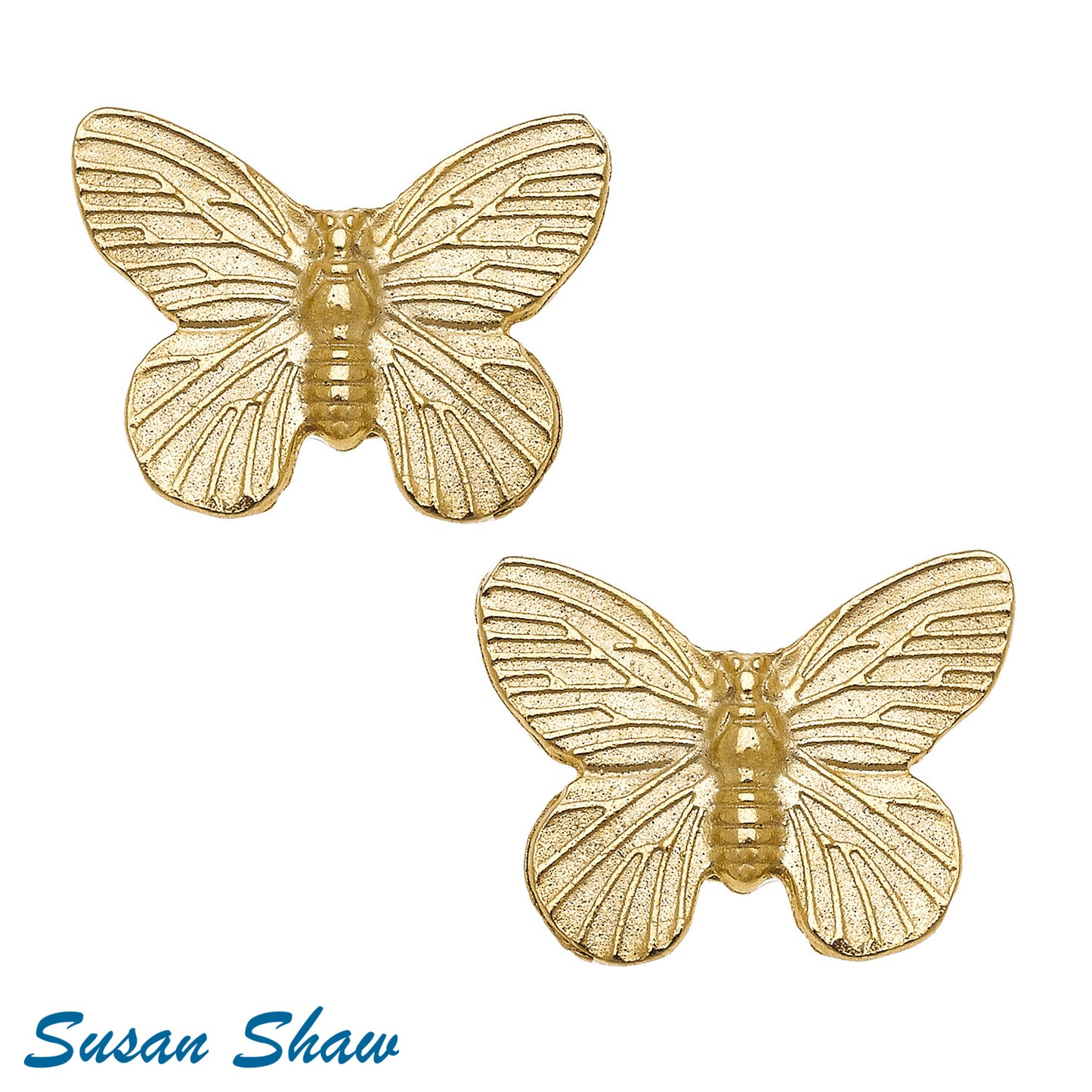 Susan Shaw Gold Butterfly Post Earrings 1360G