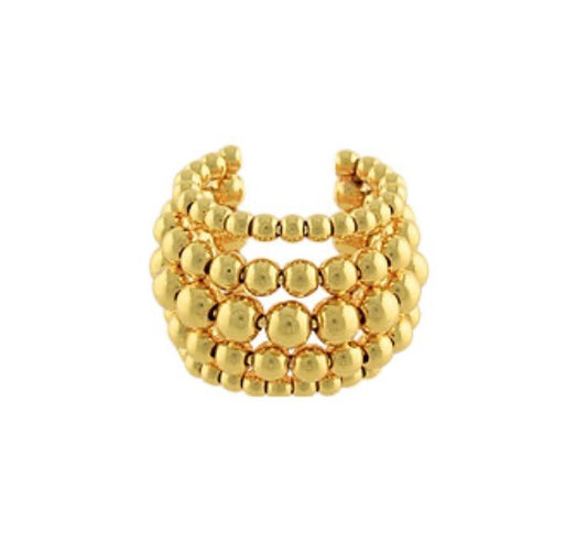 Layered Beaded Gold Ring