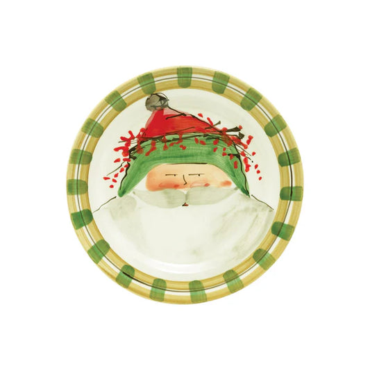 Vietri Old St. Nick Salad Plate - Green Hat