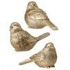 RESIN METALLIC SITTING BIRD 4" 3AS