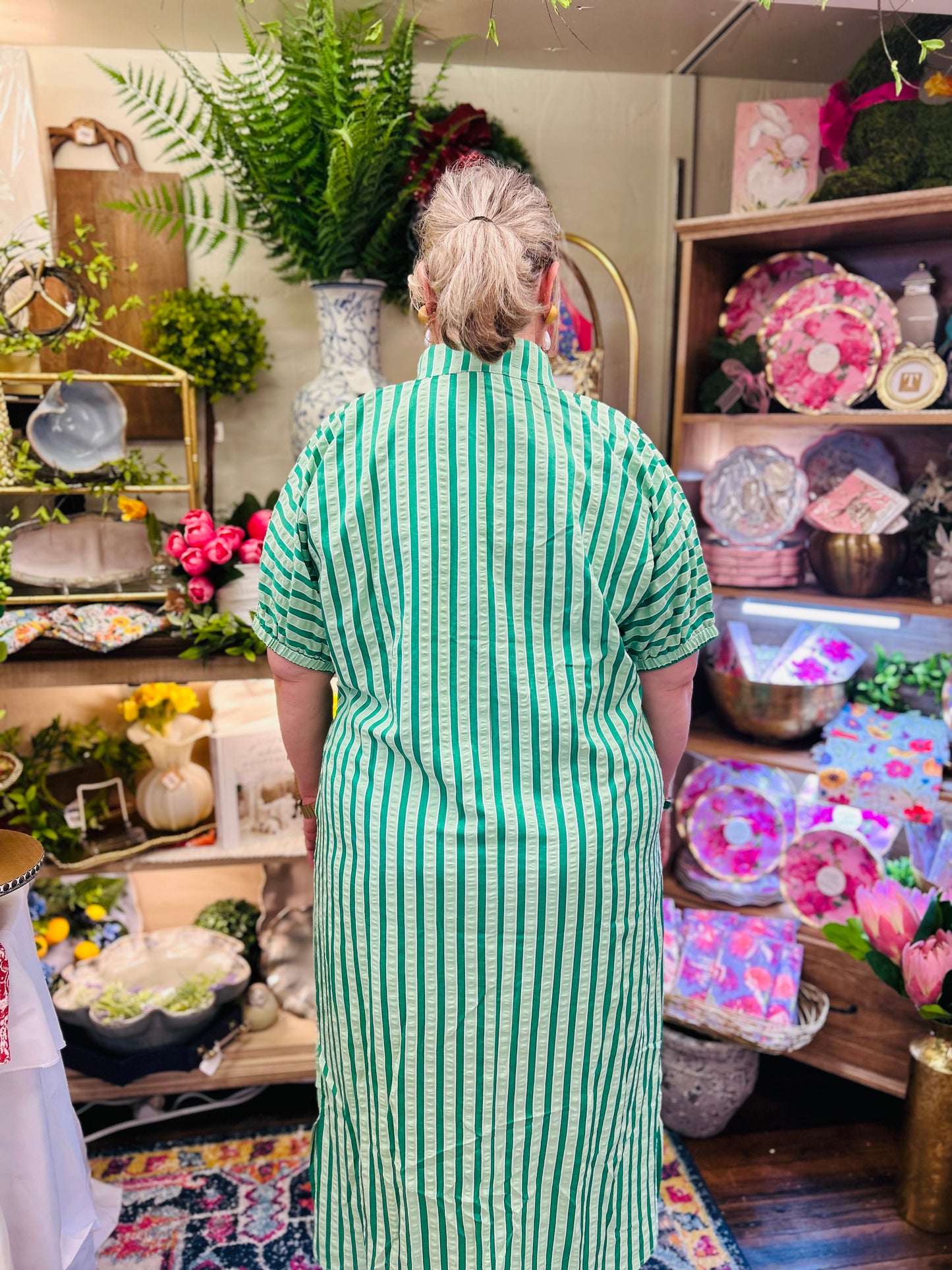 Philisia Green Stripe Dress