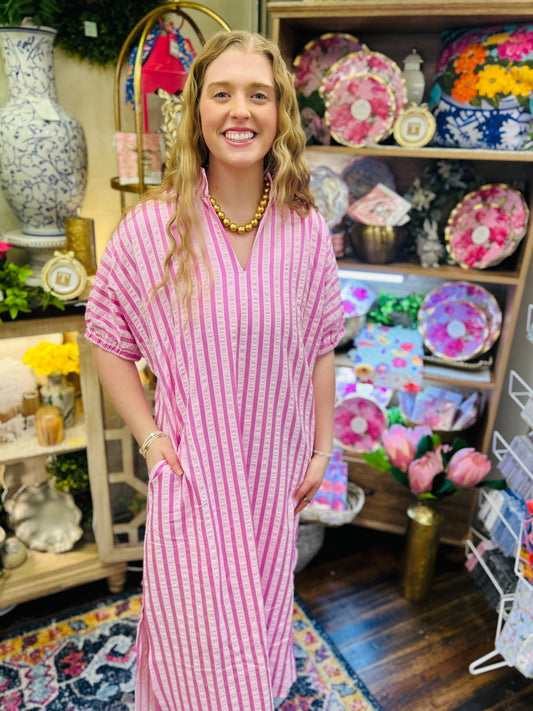 Bella Pink Stripe Dress