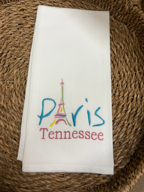 White Kitchen Towel Colorful Paris, TN