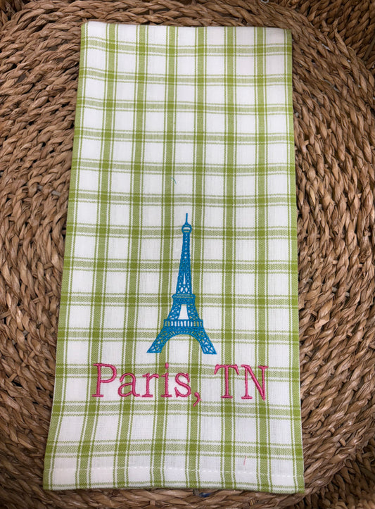 Green Plaid Paris, TN Kitchen Towel