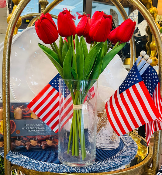 13" Red Real Touch Mini Tulip Bundle