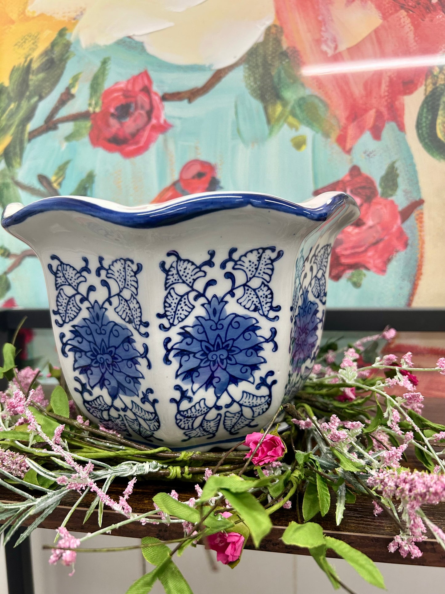 Blue Chinoiserie Planter