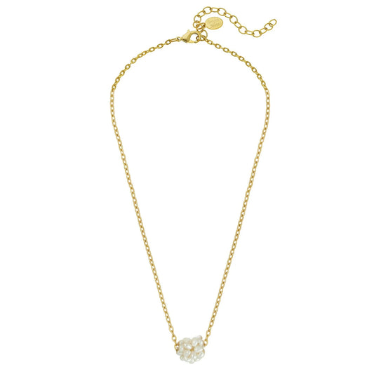 Gold Chain with Freshwater Pearl Cluster 3326W