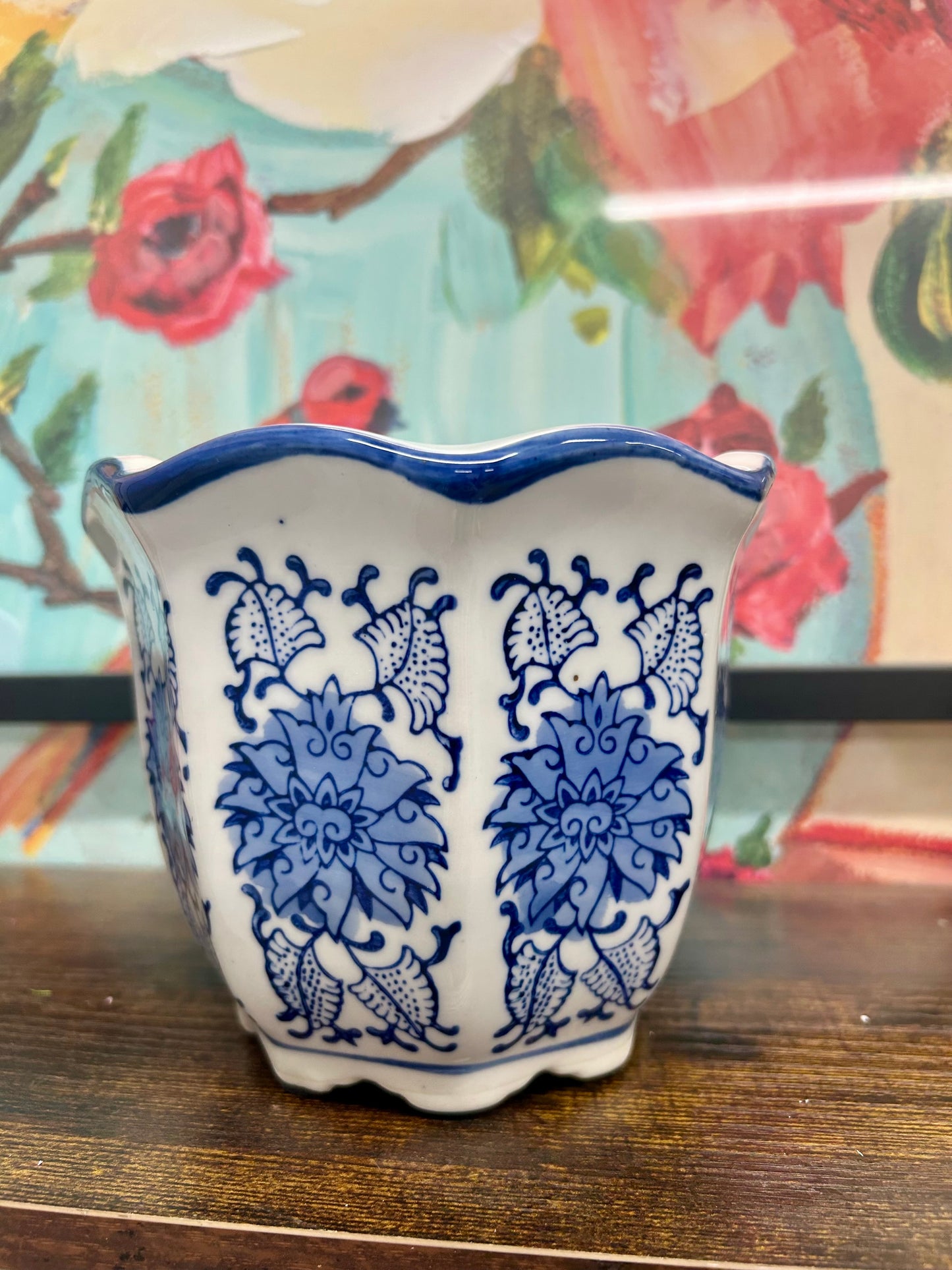 Blue Chinoiserie Planter